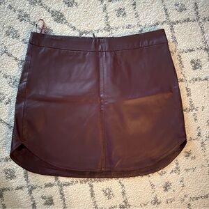 NEW with Tags. BB Dakota Burgundy Leather Skirt. Size 6